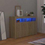 Μπουφές με LED Sonoma Δρυς 115,5 x 30 x 75 εκ. 804340