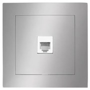 Πρίζα Τηλεφώνου Πλήρης RJ11 Lumen-15-0186-Ασημί 15-0186