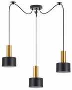 Φωτιστικό Οροφής Adept Tube 77-8633 40x40x300cm 3xE27 60W Black-Gold Homelighting