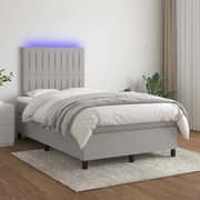 ΚΡΕΒΑΤΙ BOXSPRING ΜΕ ΣΤΡΩΜΑ &amp; LED ΑΝ.ΓΚΡΙ 120X200 ΕΚ ΥΦΑΣΜΑΤΙΝΟ 3135021