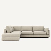 Γωνιακός καναπές με σεζλόνγκ από βαμβάκι και λινό, César