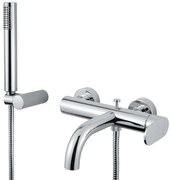 Armando Vicario Slim Chrome Μπαταρία Λουτρού Με Tηλέφωνο, Eπίτοιχο Στήριγμα Tηλεφώνο+Αθραυστο Σπιράλ 500100-100 38/40000-10