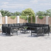 vidaXL Σετ Καναπέ Κήπου 13 pcs Ανθρακί Ατσάλι