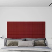 vidaXL Πάνελ Τοίχου 12 τεμ. Κόκκινο κρασί 90 x 15 εκ. 1,62 μ Υφασμα