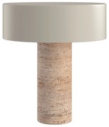 Table Lamp DOME DECO Με Βάση Από Τραβερτίνη Και Μεταλλικό Καπέλο LI2-C3-00M1