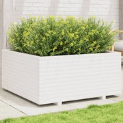 vidaXL Ζαρντινιέρα Κήπου Λευκή 100x100x49,5 εκ. από Μασίφ Ξύλο Πεύκου