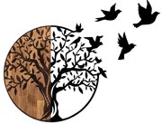 Intrahome Διακοσμητικό τοίχου Benanje Intrahome ξύλο πεύκου σε φυσική απόχρωση με μαύρο μέταλλο 92x3x71εκ | SKU: INTRAPA-182112714