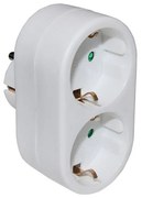 Adeleq Αντάπτορας Από 1 Φις Σούκο Αρσενικό Σε 2 Φις Σούκο Θηλυκά Λευκό 16Α-250V 15-0960