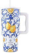 Estia Θερμός Ποτήρι Straw Tumbler XL 900ml Save The Aegean Amalfi Coast 01-34832