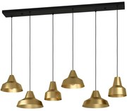 Φωτιστικό Οροφής - Ράγα Savarna 390017 145,5x40,5x130cm 6xE27 40W Black-Gold Eglo Ατσάλι