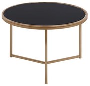 Τραπεζάκι σαλονιού FRANCESCO C8607 Στρόγγυλο με Επίχρυσο Σκελετό και Γυάλινη Επιφάνεια Φ62x43Y εκ. 62x62x43 εκ.