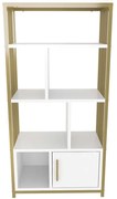 Βιβλιοθήκη Valero 875ZNA4568 60x29,6x120cm White-Gold