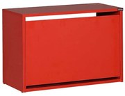 Ξύλινη Παπουτσοθήκη Step V6 με 2 Ράφια Κόκκινη 60x42x30cm