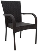 Καρέκλα - Πολυθρόνα Laura μέταλλο-pe rattan καφέ 58x58x90 εκ.