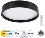 Πλαφονιέρα Φωτιστικό Οροφής LED CCT 75W 8625lm NARNIA Globostar 61257 Μαύρο