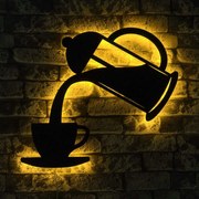 Διακοσμητικό Τοίχου Με Φως Led Coffee 692FRW1125 50x50cm Yellow-Black Wallity Mdf