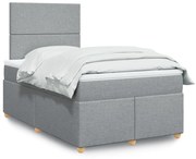 ΚΡΕΒΑΤΙ BOXSPRING ΜΕ ΣΤΡΩΜΑ ΑΝΟΙΧΤΟ ΓΚΡΙ 120X190 ΕΚ. ΥΦΑΣΜΑΤΙΝΟ 3291212