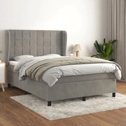 ΚΡΕΒΑΤΙ BOXSPRING ΜΕ ΣΤΡΩΜΑ ΑΝΟΙΧΤΟ ΓΚΡΙ 140X190 ΕΚ. ΒΕΛΟΥΔΙΝΟ 3129207