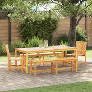 vidaXL Σέτ φαγητού για κήπο 5 pcs Καφέ 200 x 90 x 74 cm