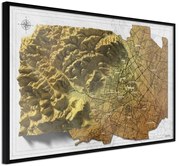 Αφίσα - Raised Relief Map: Vienna - 60x40 - Μαύρο - Χωρίς πασπαρτού