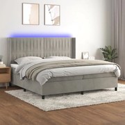 ΚΡΕΒΑΤΙ BOXSPRING ΜΕ ΣΤΡΩΜΑ &amp; LED ΑΝ.ΓΚΡΙ 200X200 ΕΚ. ΒΕΛΟΥΔΙΝΟ 3139703