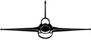 Διακοσμητικό Τοίχου F-16 Jet Fighter 891TNL3451 60x25cm Black Wallity Μέταλλο