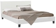 Κρεβάτι Nevil pakoworld 150x200 PU χρώμα λευκό ματ