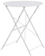 Τραπέζι Ζαππείου SOPHIE C6336.01 Στρογγυλό Πτυσσόμενο Μεταλλικό Λευκό Φ60x70Υ εκ. 60x60x70 εκ.