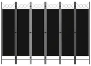 vidaXL Διαχωριστικό Δωματίου με 6 Πάνελ Μαύρο 240 x 180 εκ.