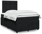 vidaXL Κρεβάτι Boxspring με Στρώμα Μαύρο 120 x 200 εκ. Βελούδινο
