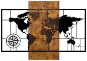 Διακοσμητικό τοίχου Merzo pakoworld ξύλο πεύκου σε φυσική απόχρωση με μαύρο μέταλλο 58x3x85εκ