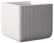 Κασπώ Πήλινο Τετράγωνο Stripe L C-0050-8 37x37x33cm White Supergreens Πηλός