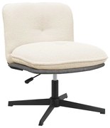 Περιστρεφόμενη καρέκλα γραφείου Κρέμα Σγουρό ύφασμα σαν μαλλί