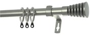 Κουρτινόξυλο Φ19mm Μονό Επεκτεινόμενο 120-210cm Με Άκρα Grace Chrome Brushed 790205