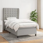 ΚΡΕΒΑΤΙ BOXSPRING ΜΕ ΣΤΡΩΜΑ ΑΝΟΙΧΤΟ ΓΚΡΙ 90X200 ΕΚ. ΥΦΑΣΜΑΤΙΝΟ 3128253