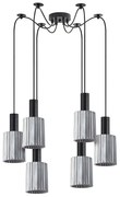 SE21-BL-4-BL6-GL1 ADEPT TUBE Black Pendant Smoked Glass+ HOMELIGHTING 77-8484