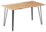 Τραπέζι Izzac επιφάνεια MDF sonoma-πόδι μαύρο μέταλλο 140x80x76εκ 140x80x76 εκ.