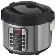 Ατμομάγειρας Ρυζιού Rice Cooker 1,5lt με Οθόνη και 11 Λειτουργίες Sencor SRM 3151BK Ασημί