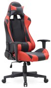 Καρέκλα γραφείου Gaming Alonso Megapap από τεχνόδερμα χρώμα κόκκινο - μαύρο 67x70x125/135 εκ. - 0223120