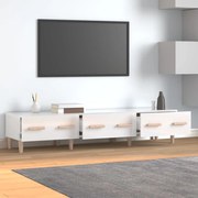 Έπιπλο Τηλεόρασης Γυαλ. Λευκό150x34,5x30εκ.Επεξεργασμένο Ξύλο - Λευκό