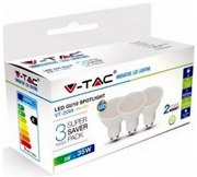 V-TAC Σποτ LED GU10 SMD 4.5W 230V 110° 400lm IP20 Άσπρο Σώμα Milky Cover Ψυχρό Λευκό 3τμχ. 217271