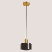 Φωτιστικό Κρεμαστό Ø15xH168cm 1xE27 220V 50/60Hz Gold &amp; Marble Black Eurolamp Arte Illumina 144-46005