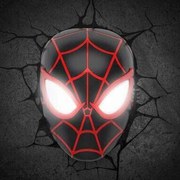 Φωτιστικό Τοίχου Παιδικό Marvel 89759 Spiderman Miles Morales Face Led Black-Red The Source