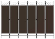 vidaXL Διαχωριστικό Δωματίου με 6 Πάνελ Καφέ 240 x 180 εκ.