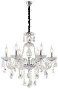 Artekko Chandelier Sisy Πολυέλαιος 8φωτος Διάφανο Κρύσταλλο (80x80x70)cm