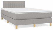 ΚΡΕΒΑΤΙ BOXSPRING ΜΕ ΣΤΡΩΜΑ &amp; LED ΑΝ.ΓΚΡΙ 120X190ΕΚ. ΥΦΑΣΜΑΤΙΝΟ 3270102