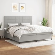 ΚΡΕΒΑΤΙ BOXSPRING ΜΕ ΣΤΡΩΜΑ ΑΝΟΙΧΤΟ ΓΚΡΙ 200X200 ΕΚ. ΥΦΑΣΜΑΤΙΝΟ 3141801