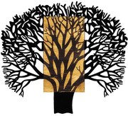 Διακοσμητικό Τοίχου Tree 899SKL2172 93x3x86cm Walnut-Black Wallity Μέταλλο,Ξύλο