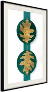 Αφίσα - Gilded Oak Leaves - 40x60 - Μαύρο - Με πασπαρτού