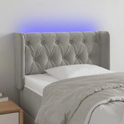 vidaXL Κεφαλάρι Κρεβατιού LED Ανοιχτό Γκρι 83x16x78/88 εκ. Βελούδινο